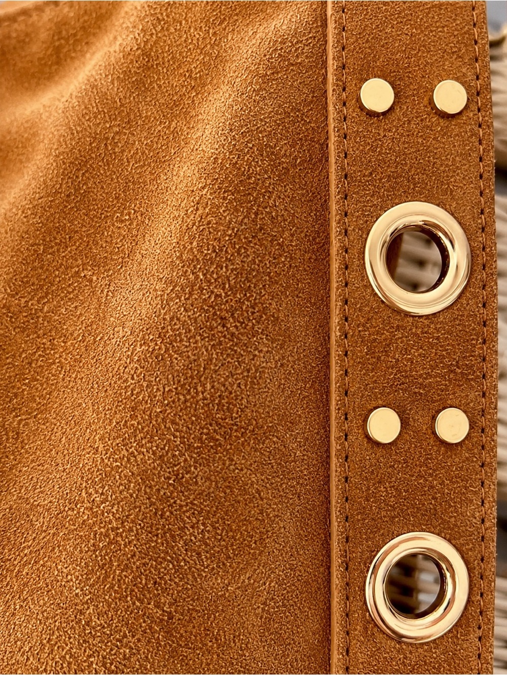 NWT Made in Italy Cognac Suede Fringe Bag | Boho Crossbody - Picture 3 of 8